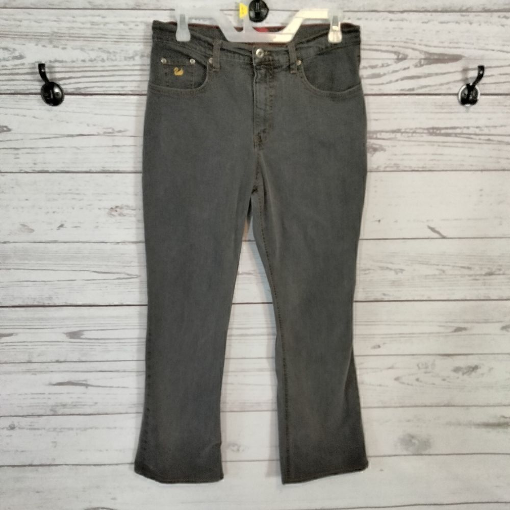 "Gloria Vanderbilt" woman's faded black jeans